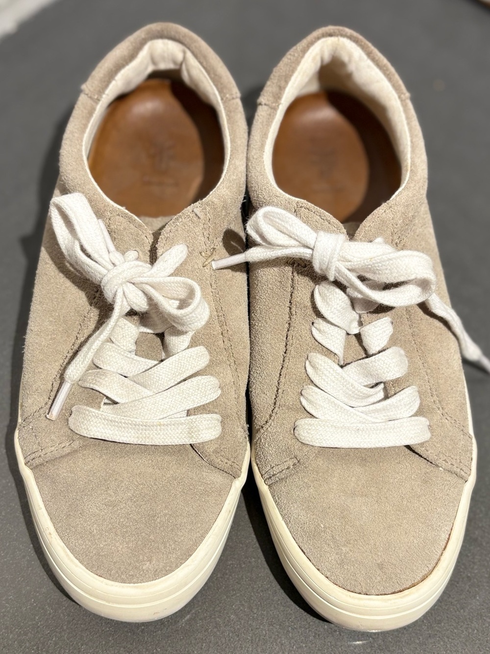 Frye Company Kerry Low Lace-Up Suede Sneakers.